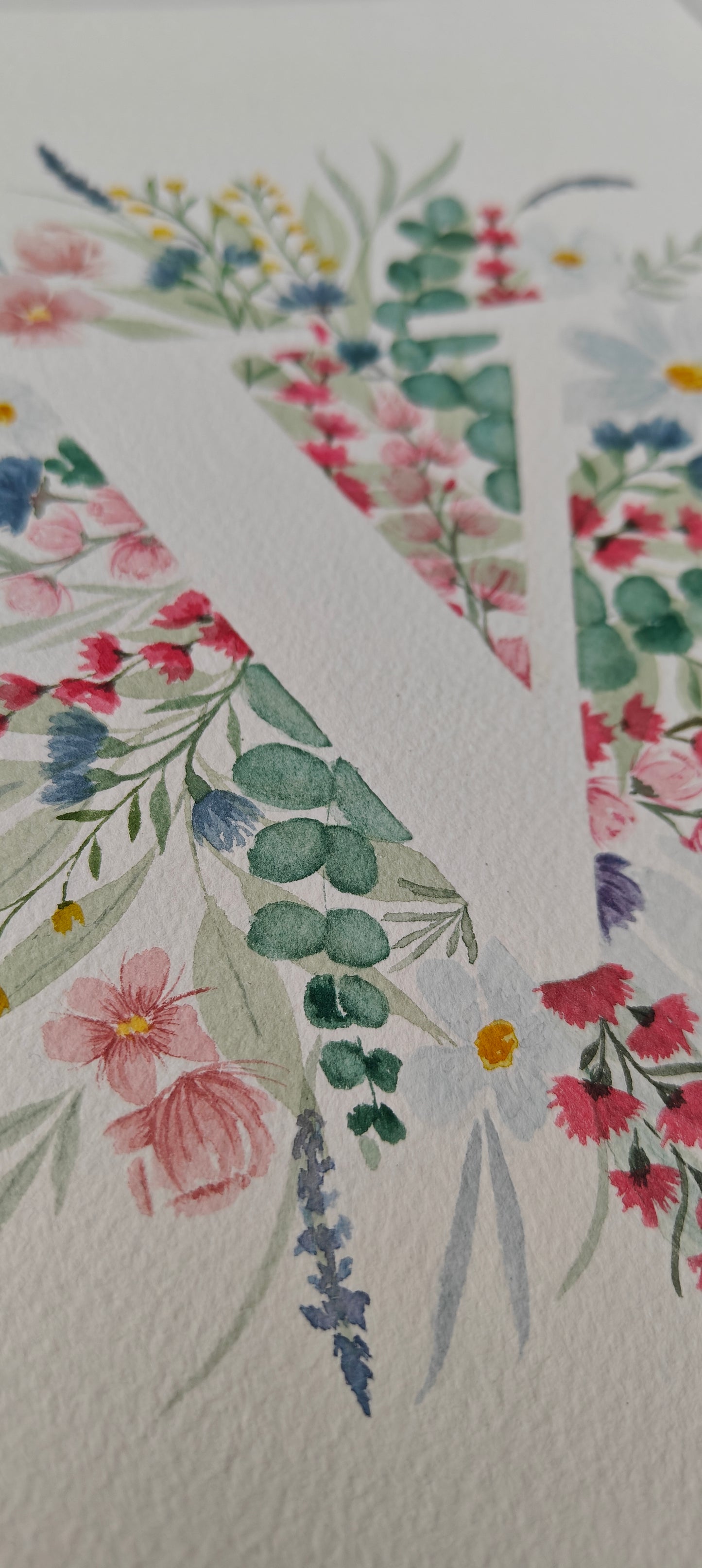 Watercolour monogram 'V' - Flower Bouquet